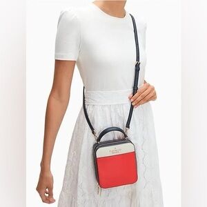 LTD EDITION Kate Spade Vanity Daisy Color block Crossbody Red Multi NWOT